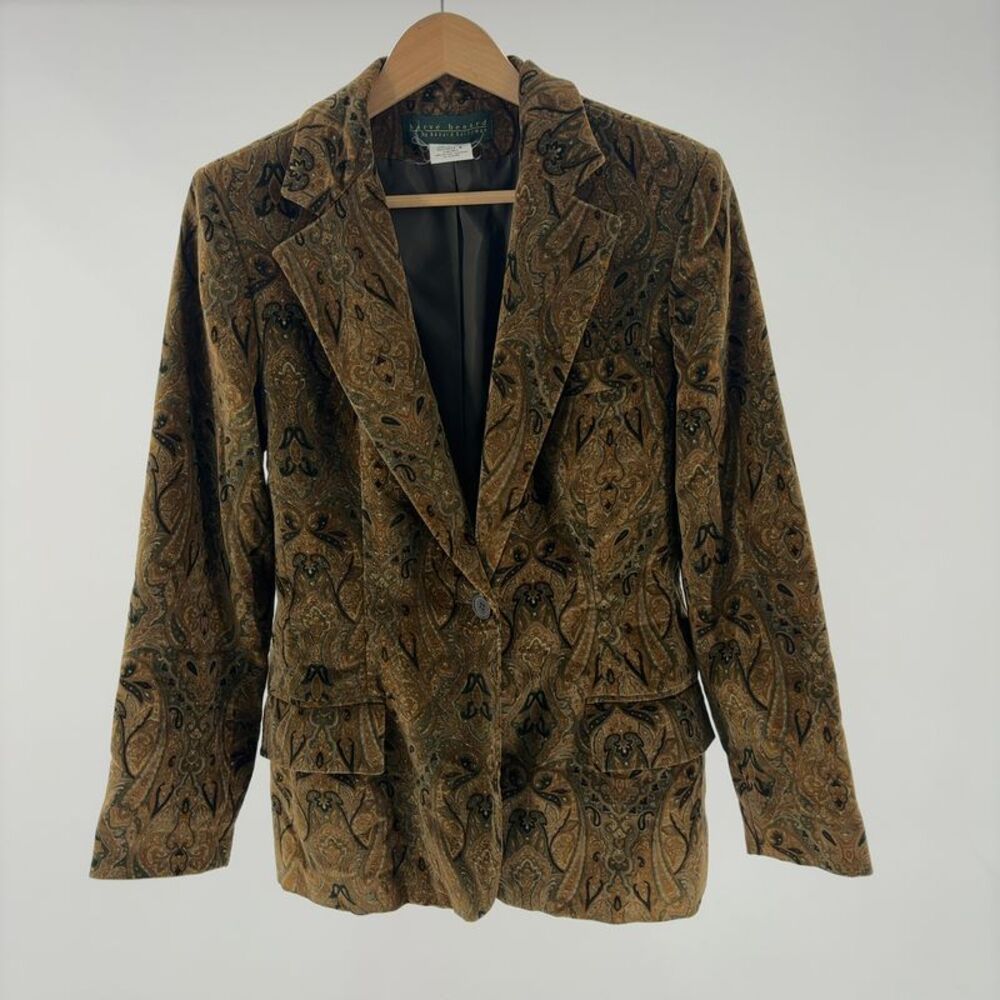 Vintage BoHo Velvet Paisley Blazer Sports Coat Jacket Ukraine